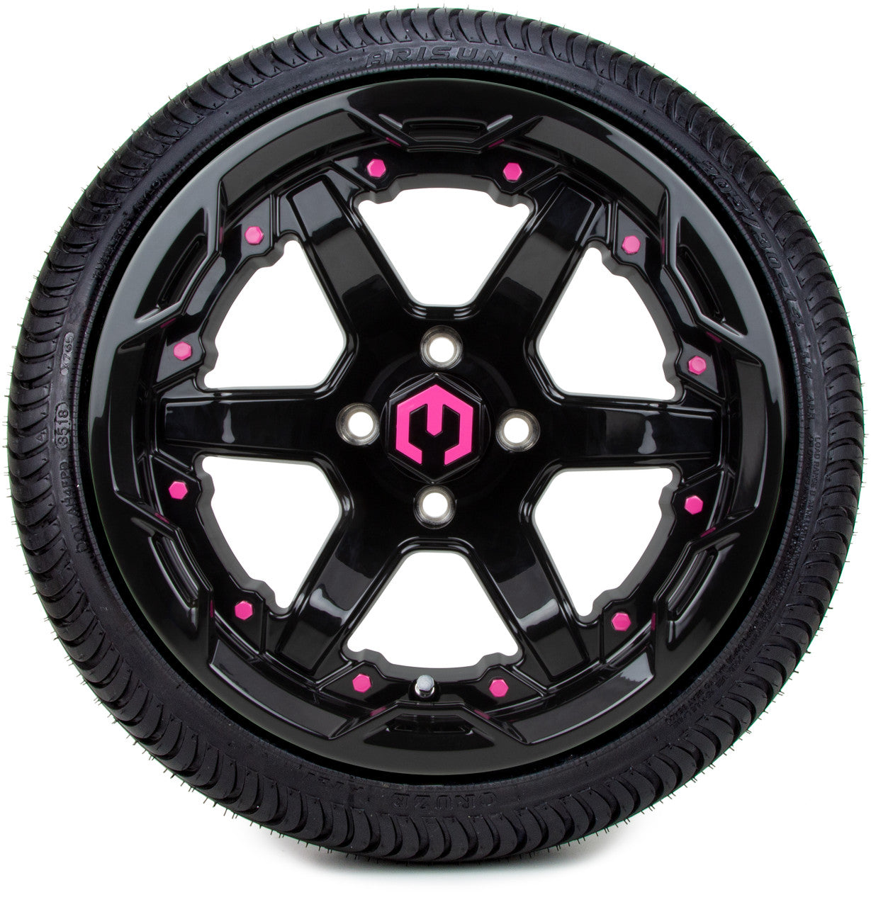 MODZ® 14" Gladiator Glossy Black w/Color Accents - LowPro Street Tire and Wheels Combo