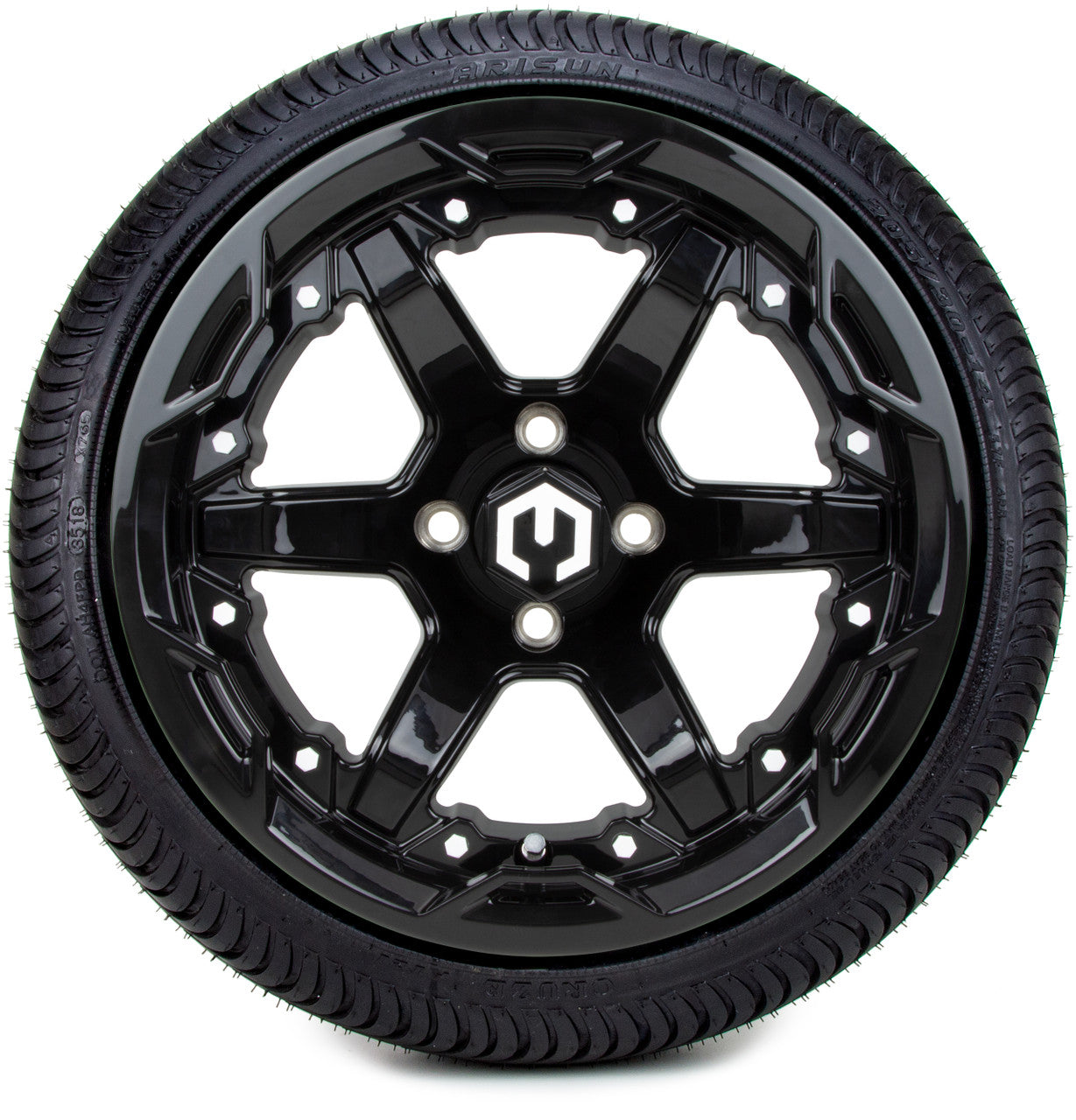 MODZ® 14" Gladiator Glossy Black w/Color Accents - LowPro Street Tire and Wheels Combo