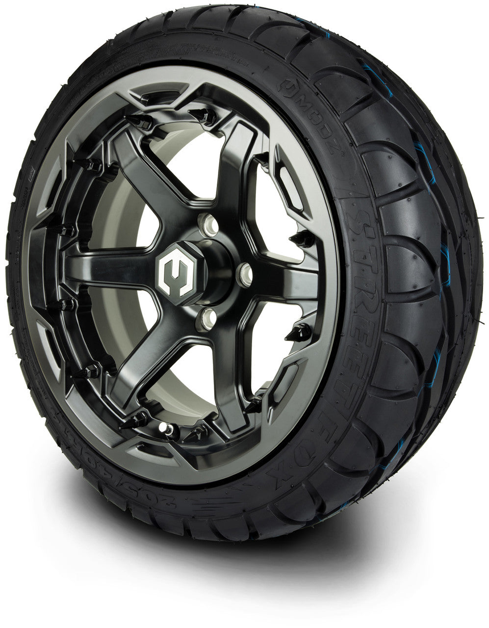 MODZ® 14" Gladiator Matte Black w/Spike Options - LowPro Street Tire and Wheels Combo
