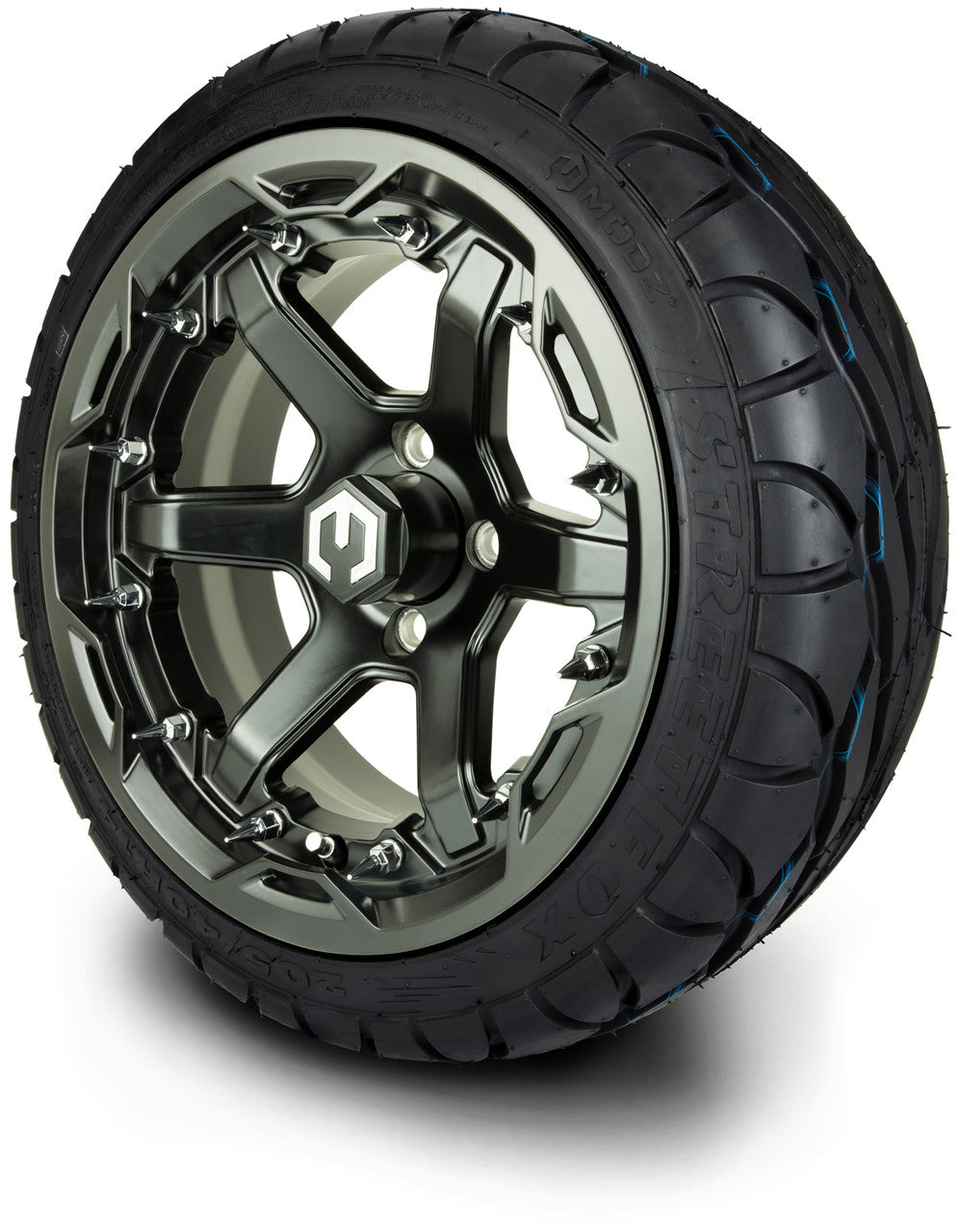 MODZ® 14" Gladiator Matte Black w/Spike Options - LowPro Street Tire and Wheels Combo