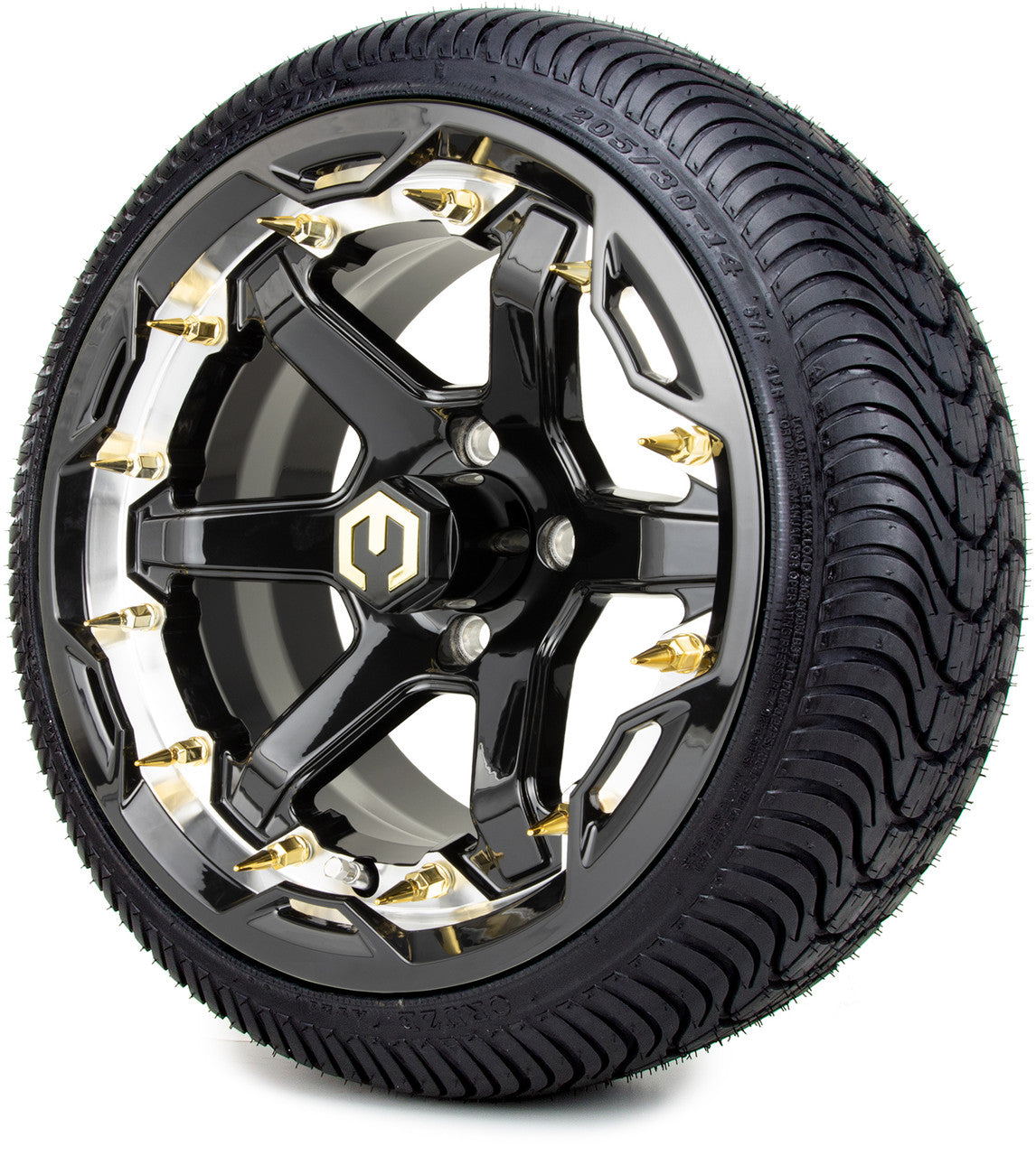 MODZ® 14" Gladiator Machine & Black w/Spike Options - LowPro Street Tire and Wheels Combo