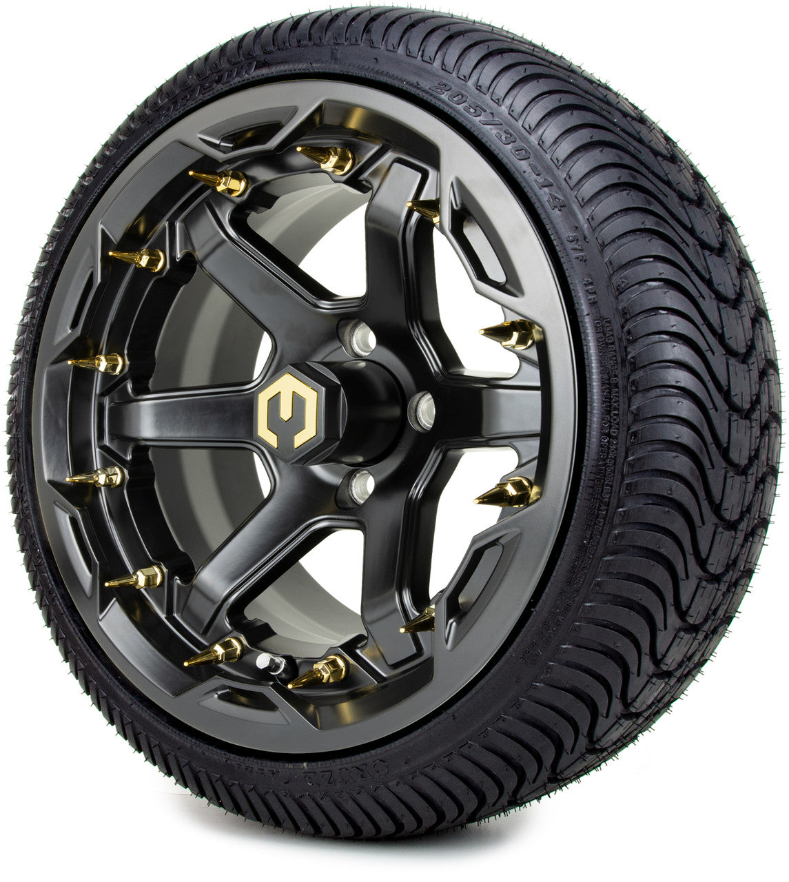 MODZ® 14" Gladiator Matte Black w/Spike Options - LowPro Street Tire and Wheels Combo