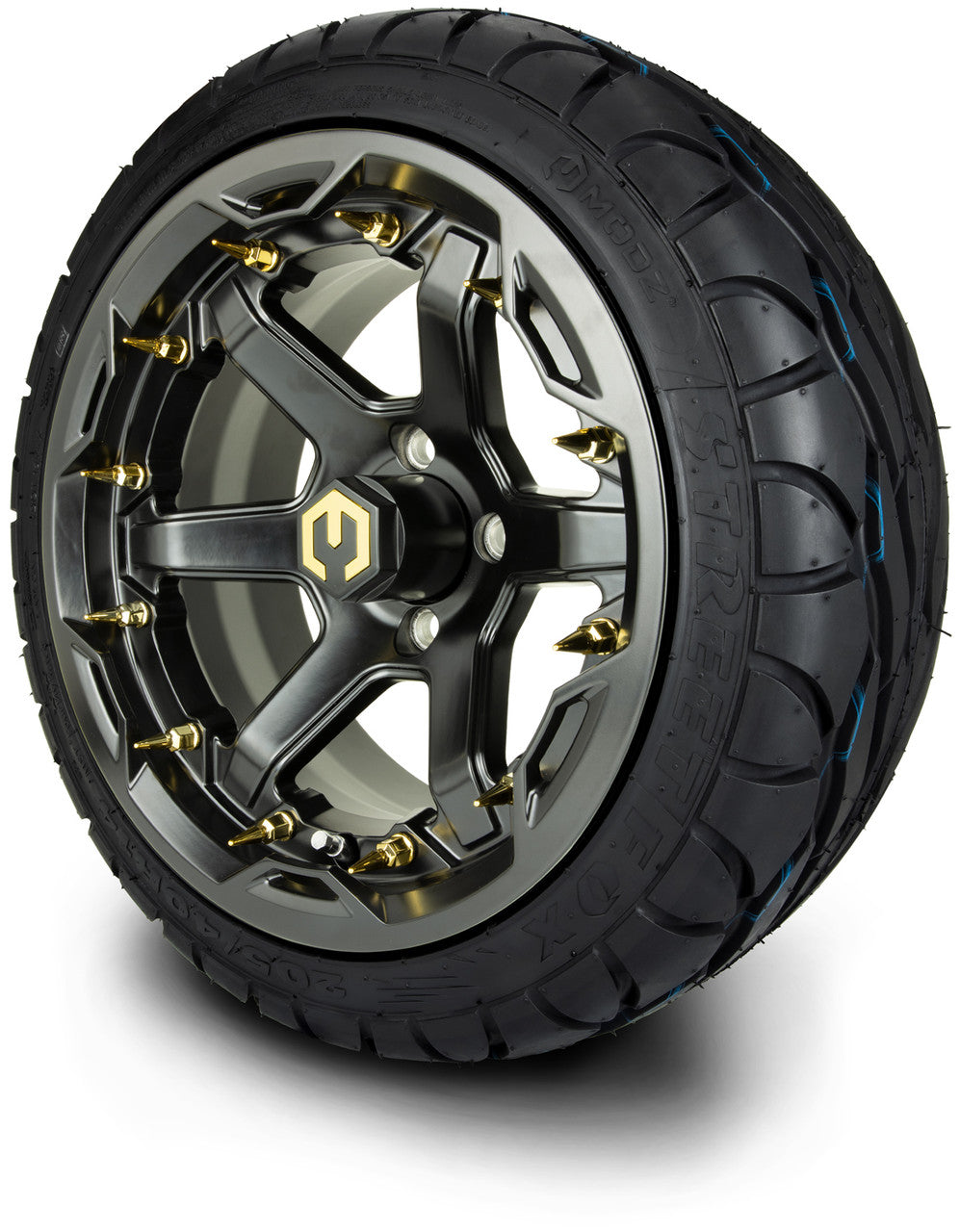 MODZ® 14" Gladiator Matte Black w/Spike Options - LowPro Street Tire and Wheels Combo