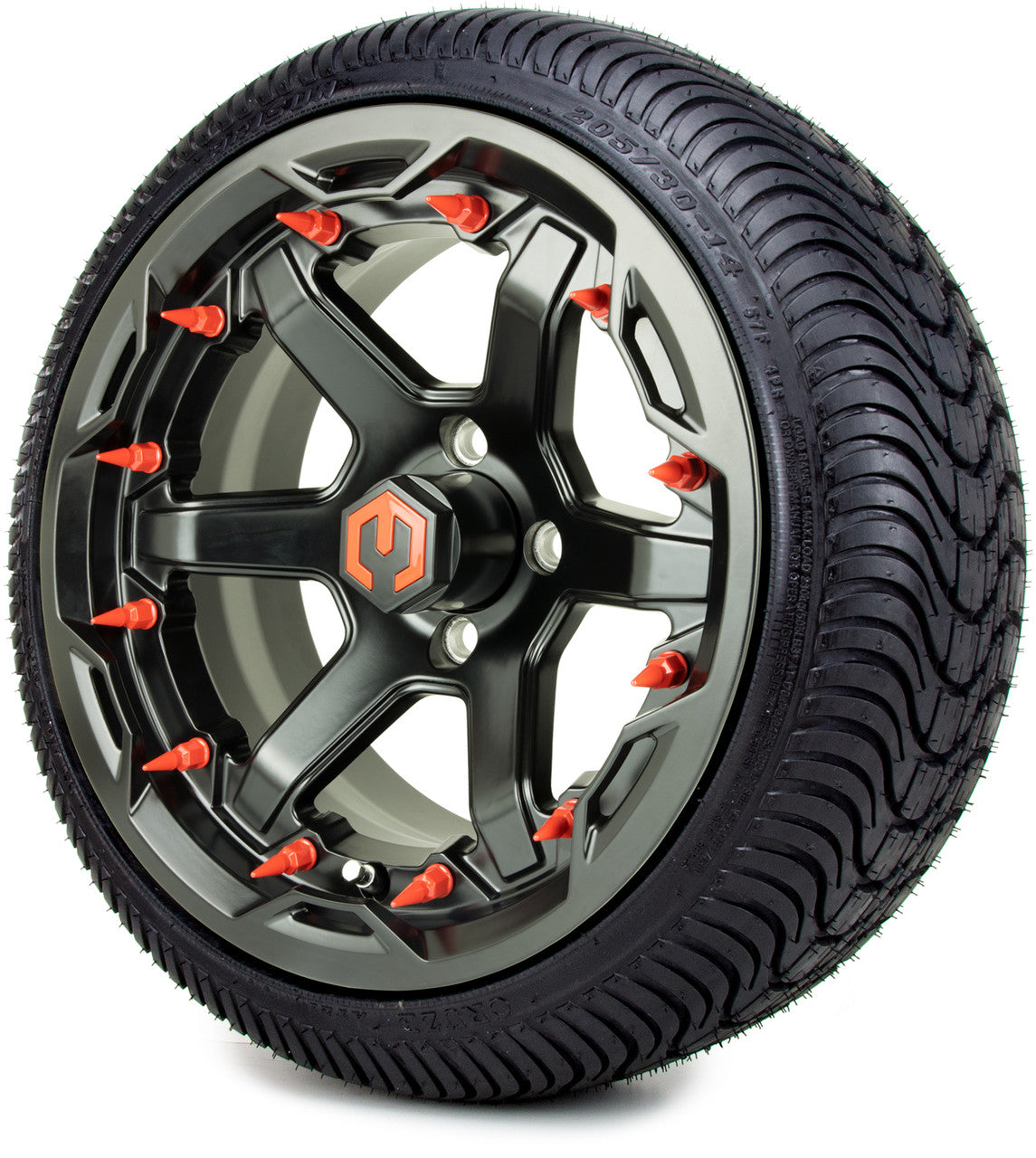 MODZ® 14" Gladiator Matte Black w/Spike Options - LowPro Street Tire and Wheels Combo