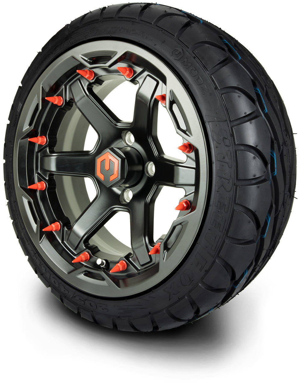 MODZ® 14" Gladiator Matte Black w/Spike Options - LowPro Street Tire and Wheels Combo