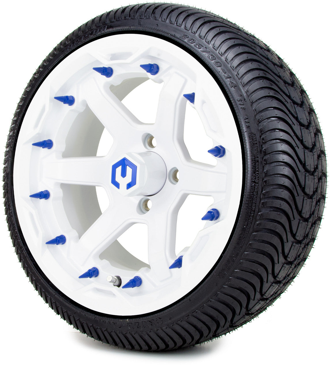 MODZ® 14" Gladiator Glossy White w/Spike Options - LowPro Street Tire and Wheels Combo