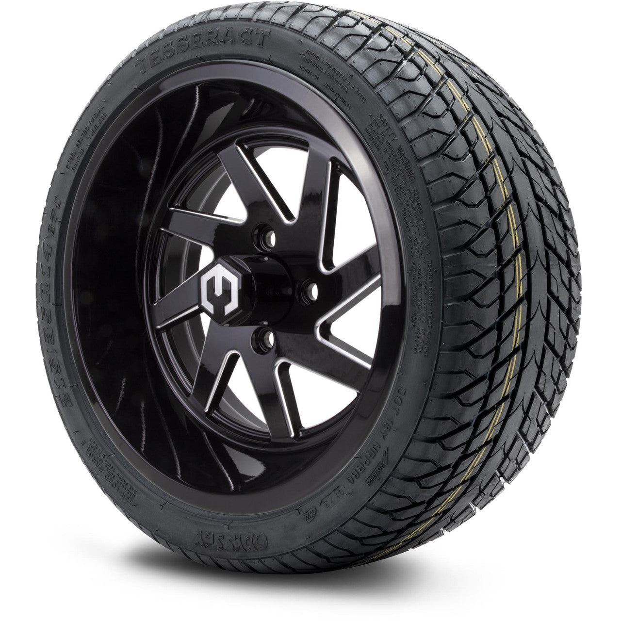 MODZ® 14" Fury Glossy Black with Ball Mill - LowPro Street Tire and Wheels Combo