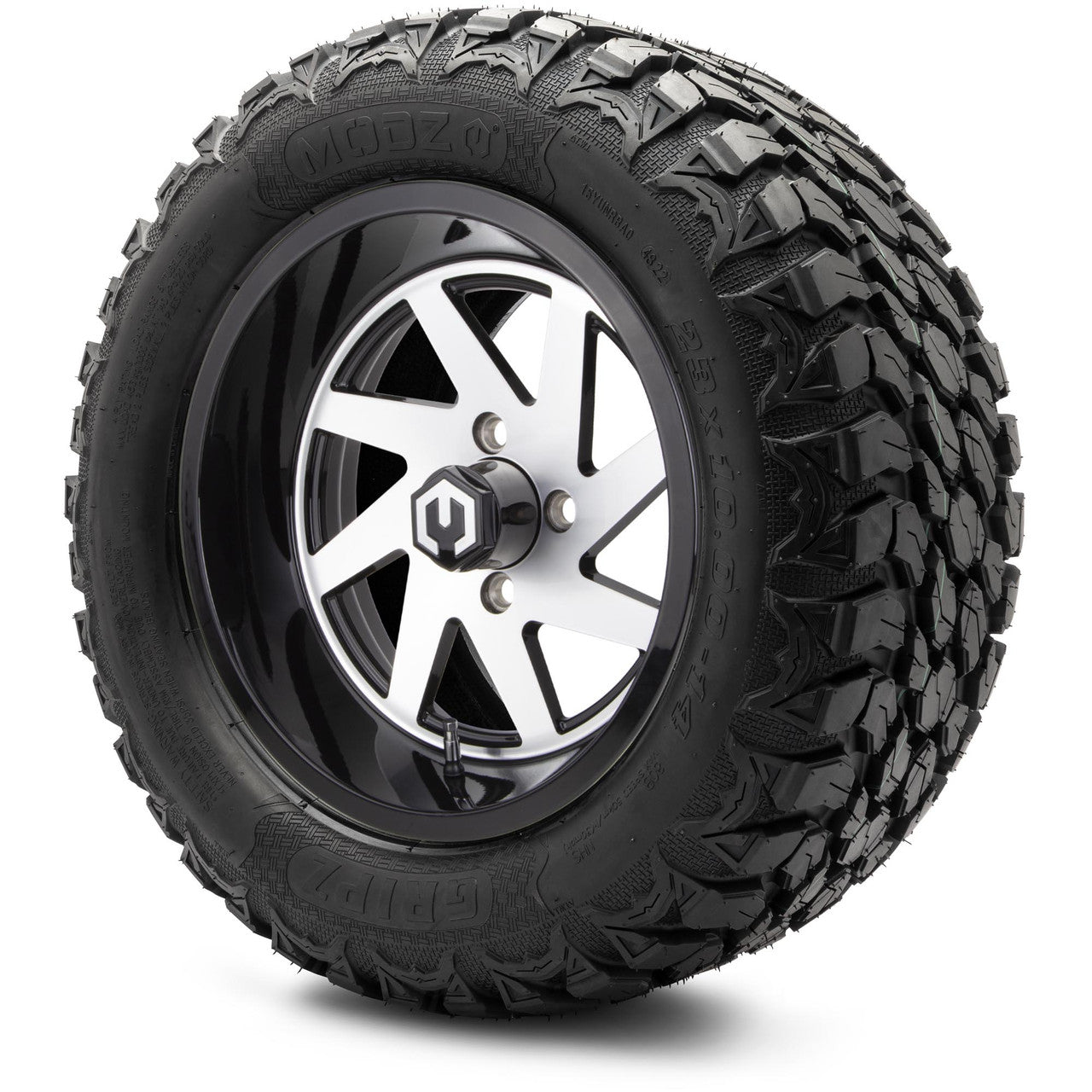 MODZ® 14" Fury Machined Black - Lifted Tires and Wheels Combo