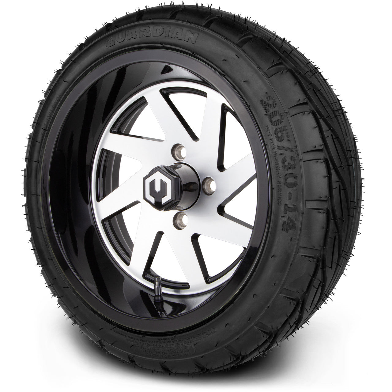 MODZ® 14" Fury Machined Black - LowPro Street Tire and Wheels Combo