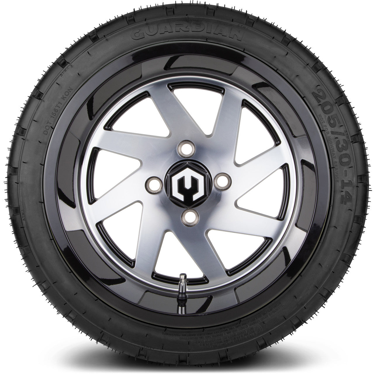 MODZ® 14" Fury Machined Black - LowPro Street Tire and Wheels Combo