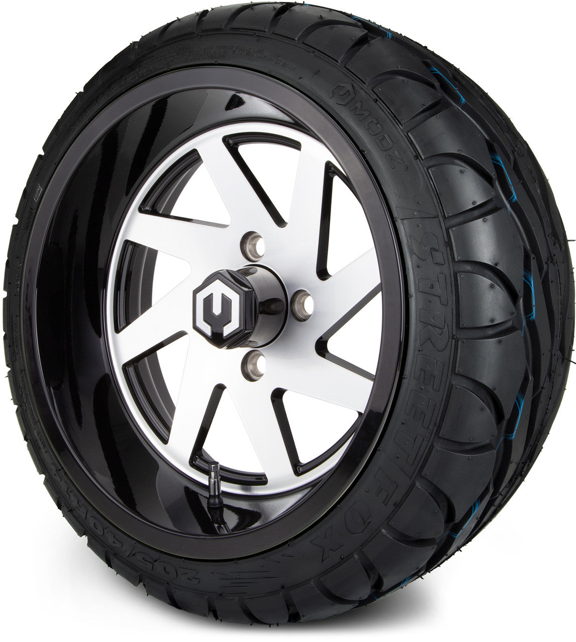 MODZ® 14" Fury Machined Black - LowPro Street Tire and Wheels Combo