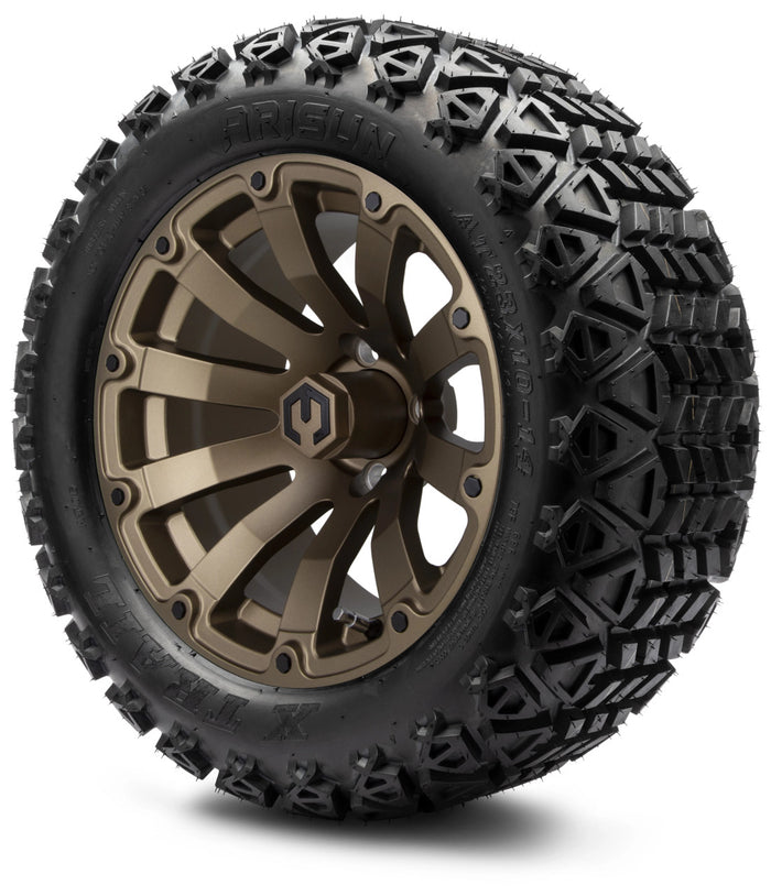 MODZ® 14" Bomber Matte Bronze - Lifted Tires and Wheels Combo