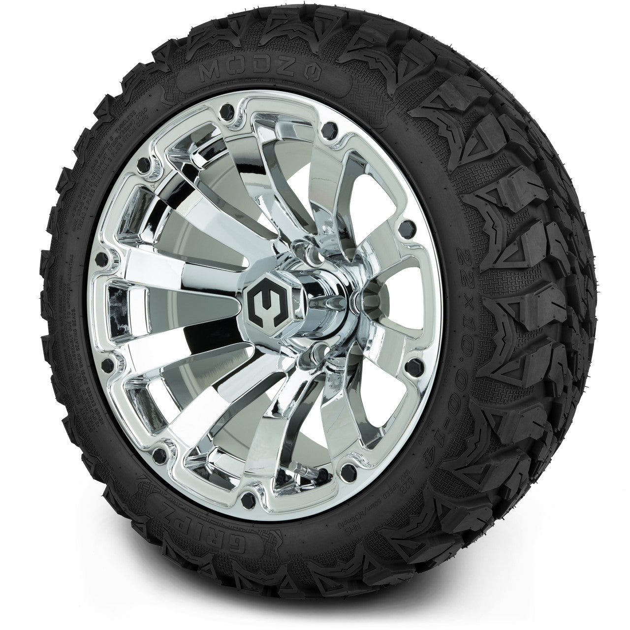 MODZ® 14" Bomber Chrome - Lifted Tires and Wheels Combo