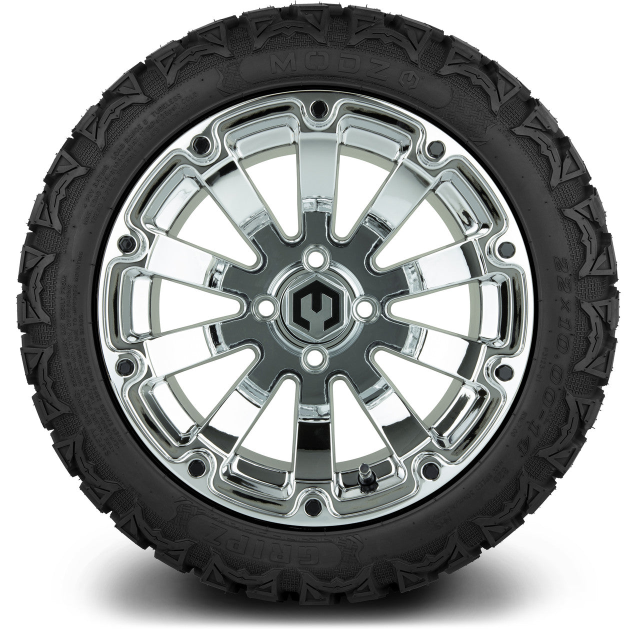 MODZ® 14" Bomber Chrome - Lifted Tires and Wheels Combo