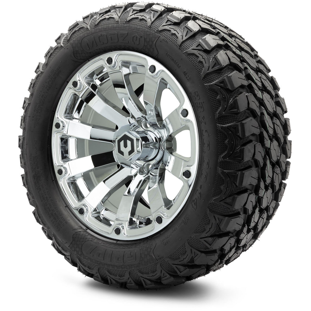 MODZ® 14" Bomber Chrome - Lifted Tires and Wheels Combo