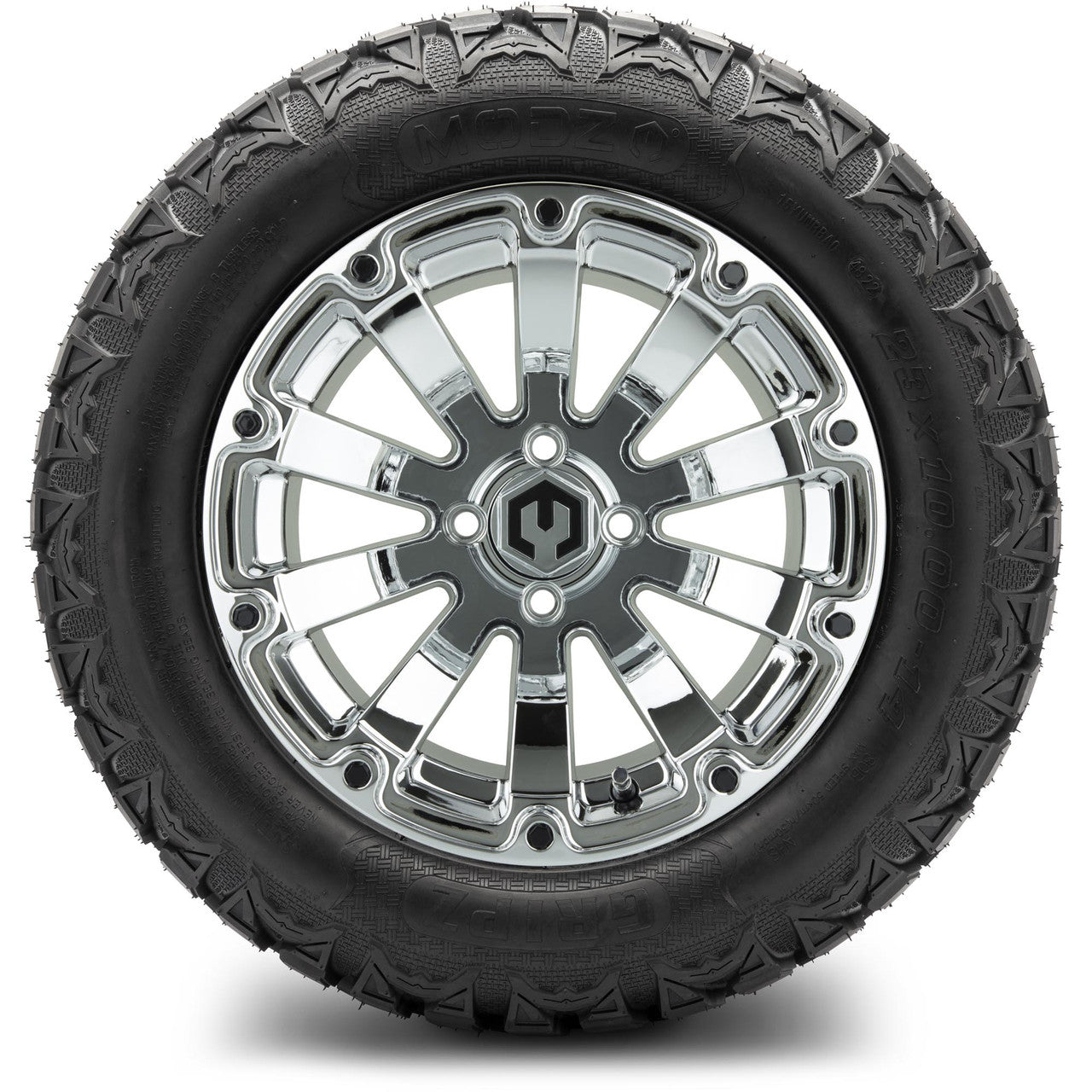 MODZ® 14" Bomber Chrome - Lifted Tires and Wheels Combo