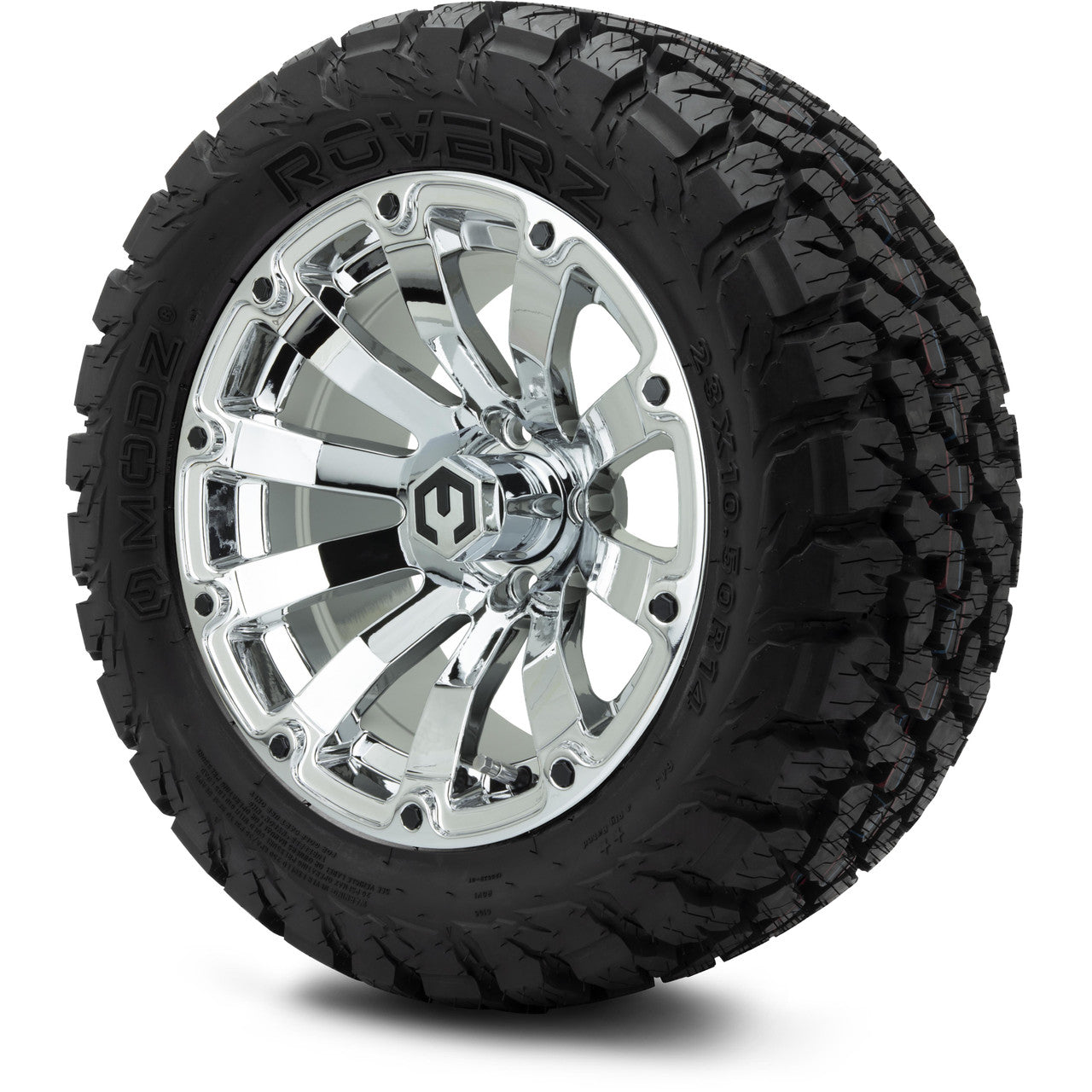 MODZ® 14" Bomber Chrome - Lifted Tires and Wheels Combo