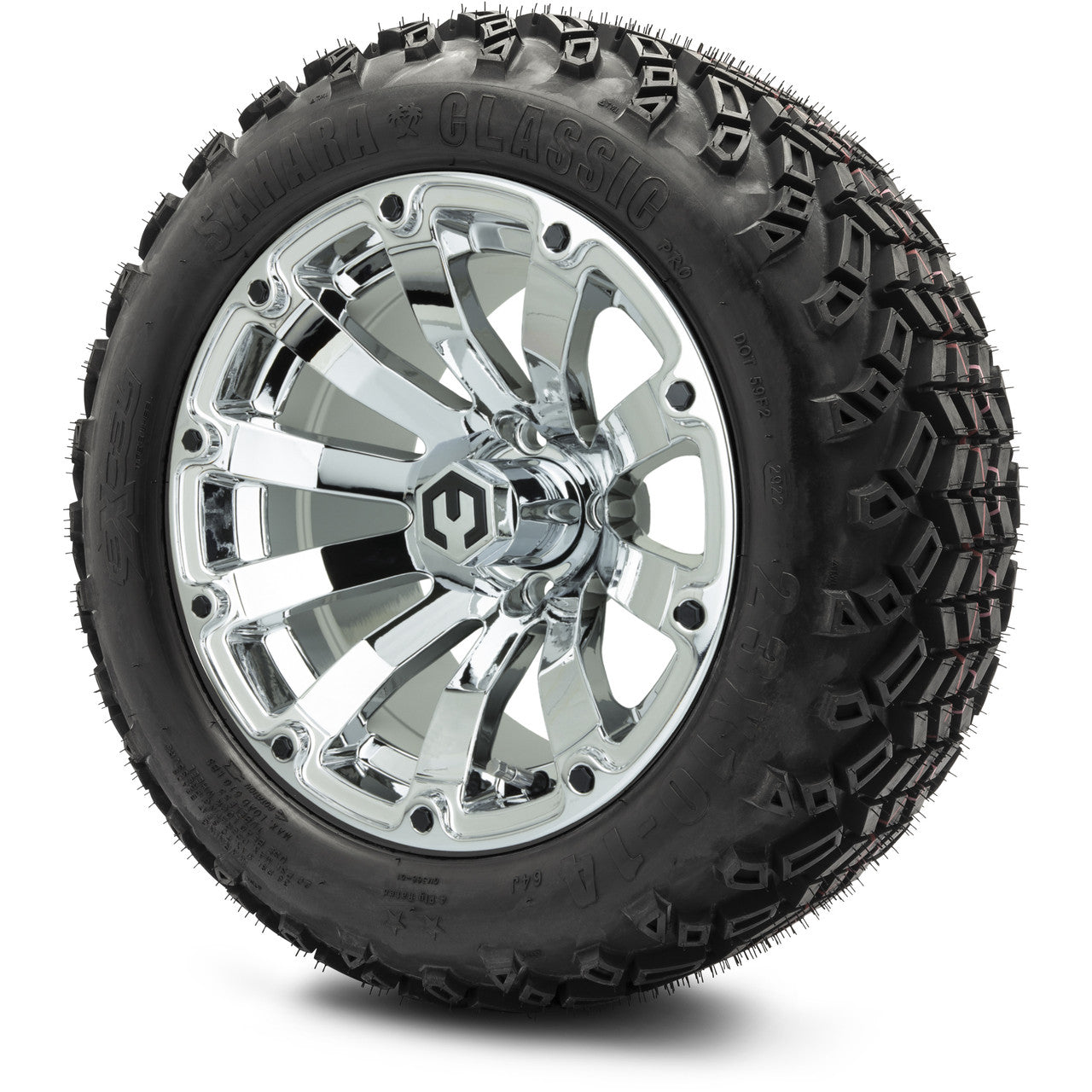 MODZ® 14" Bomber Chrome - Lifted Tires and Wheels Combo