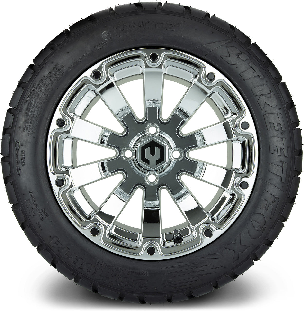 MODZ® 14" Bomber Chrome - Lifted Tires and Wheels Combo