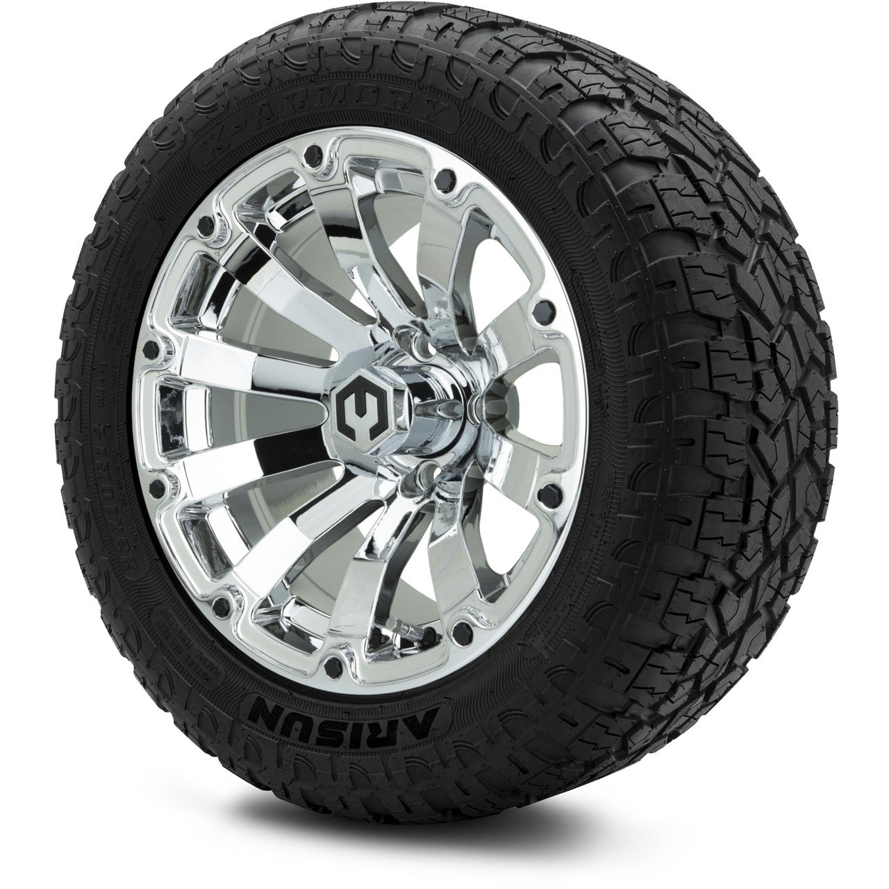 MODZ® 14" Bomber Chrome - Lifted Tires and Wheels Combo