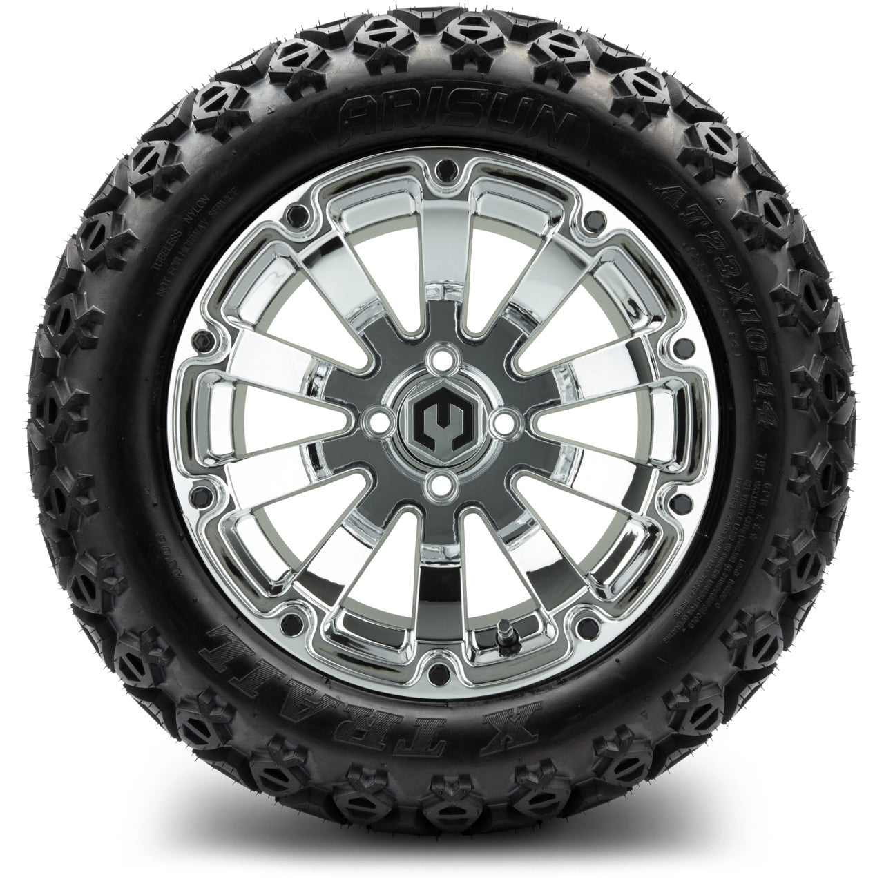 MODZ® 14" Bomber Chrome - Lifted Tires and Wheels Combo
