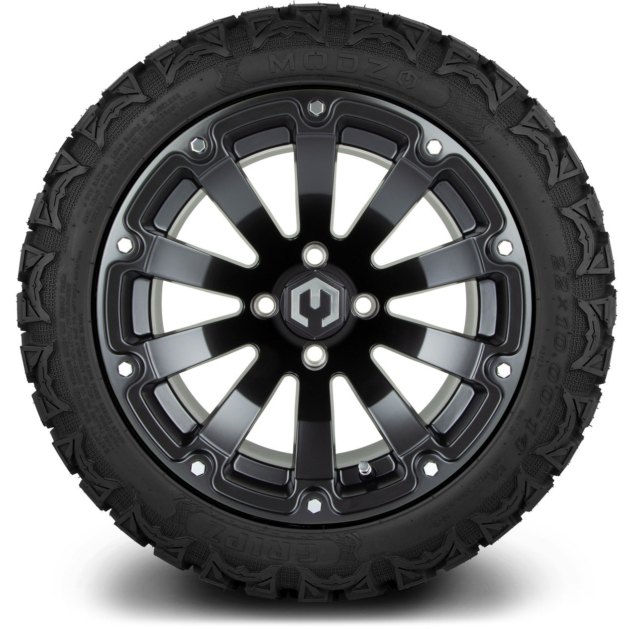 MODZ® 14" Bomber Matte Black - Lifted Tires and Wheels Combo
