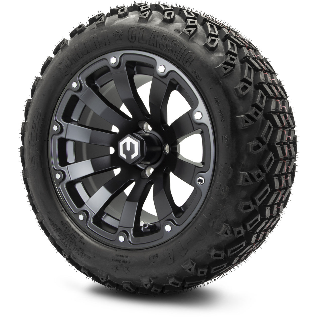 MODZ® 14" Bomber Matte Black - Lifted Tires and Wheels Combo