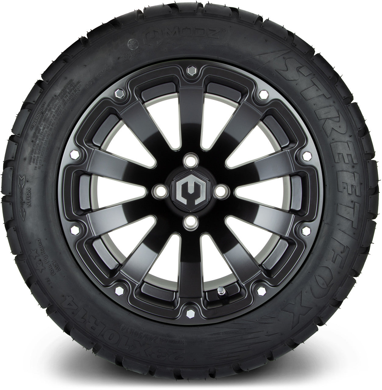 MODZ® 14" Bomber Matte Black - Lifted Tires and Wheels Combo