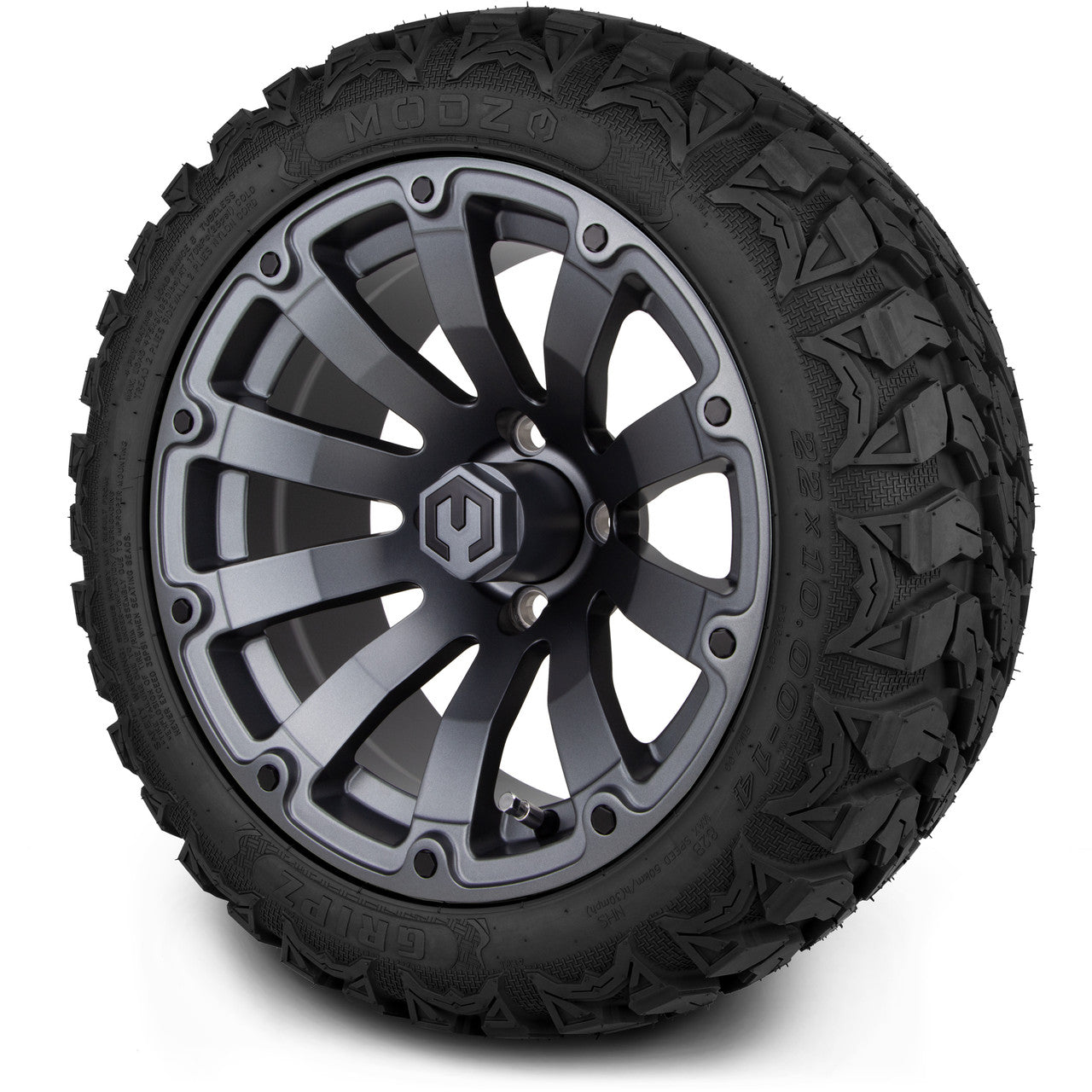 MODZ® 14" Bomber Matte Gunmetal - Lifted Tires and Wheels Combo