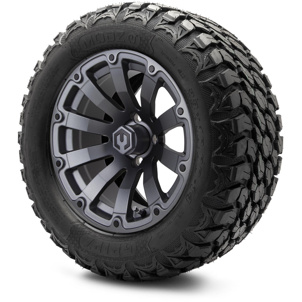 MODZ® 14" Bomber Matte Gunmetal - Lifted Tires and Wheels Combo