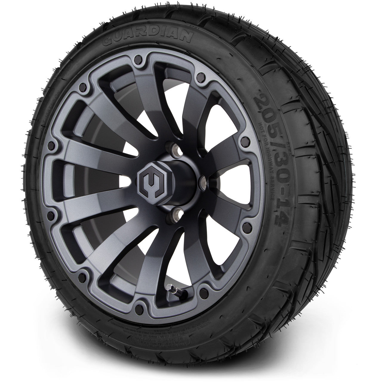 MODZ® 14" Bomber Matte Gunmetal - LowPro Street Tire and Wheels Combo