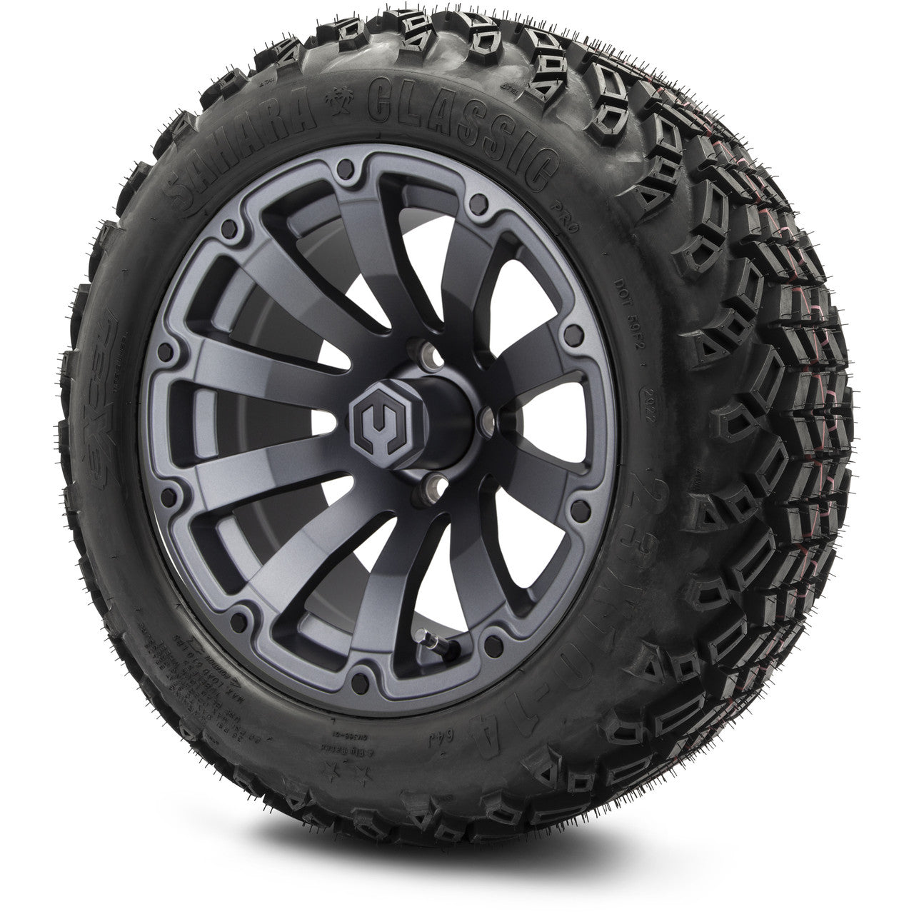 MODZ® 14" Bomber Matte Gunmetal - Lifted Tires and Wheels Combo