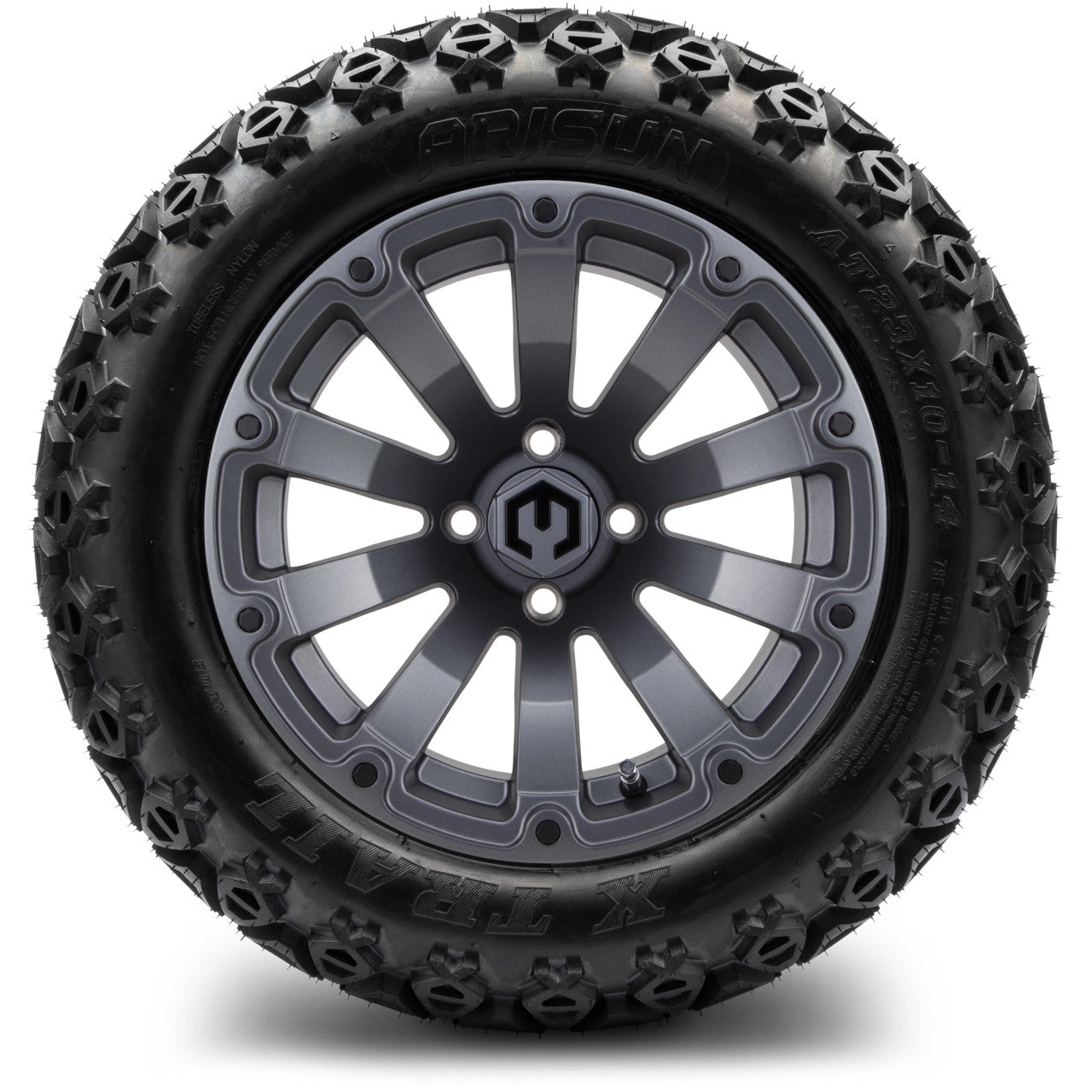 MODZ® 14" Bomber Matte Gunmetal - Lifted Tires and Wheels Combo