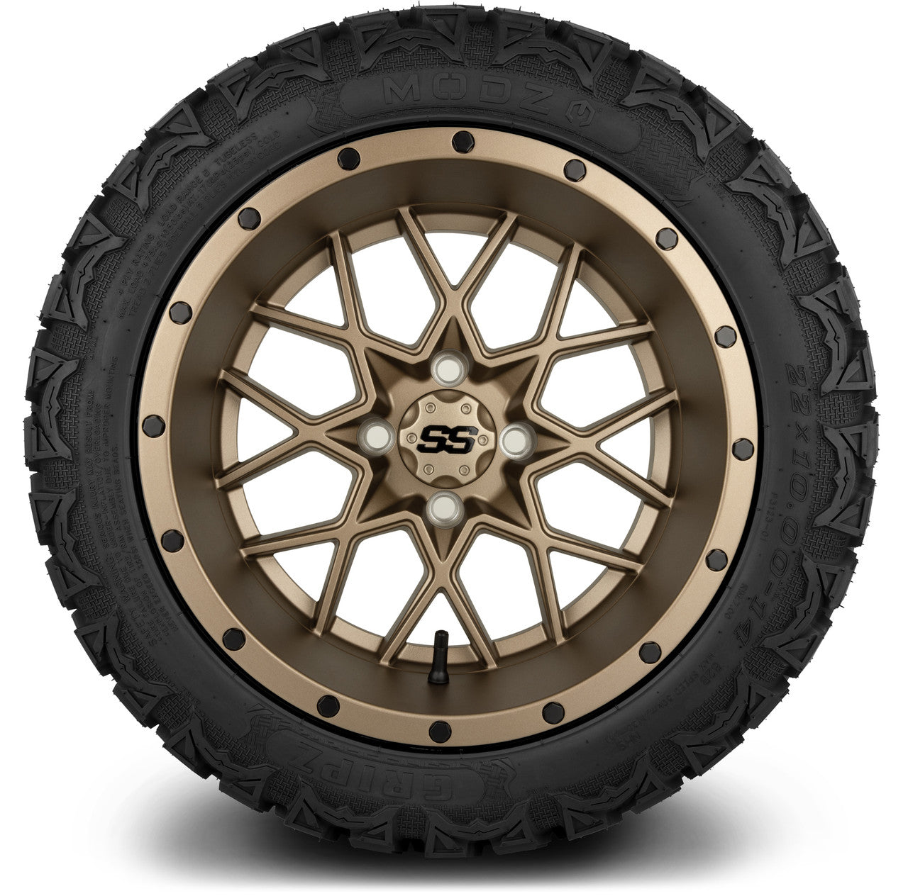 MODZ® 14" Vortex Matte Bronze - Lifted Tires and Wheels Combo