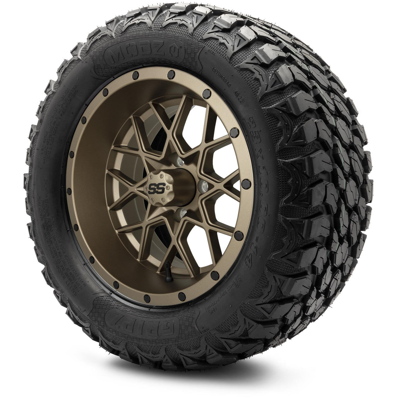 MODZ® 14" Vortex Matte Bronze - Lifted Tires and Wheels Combo