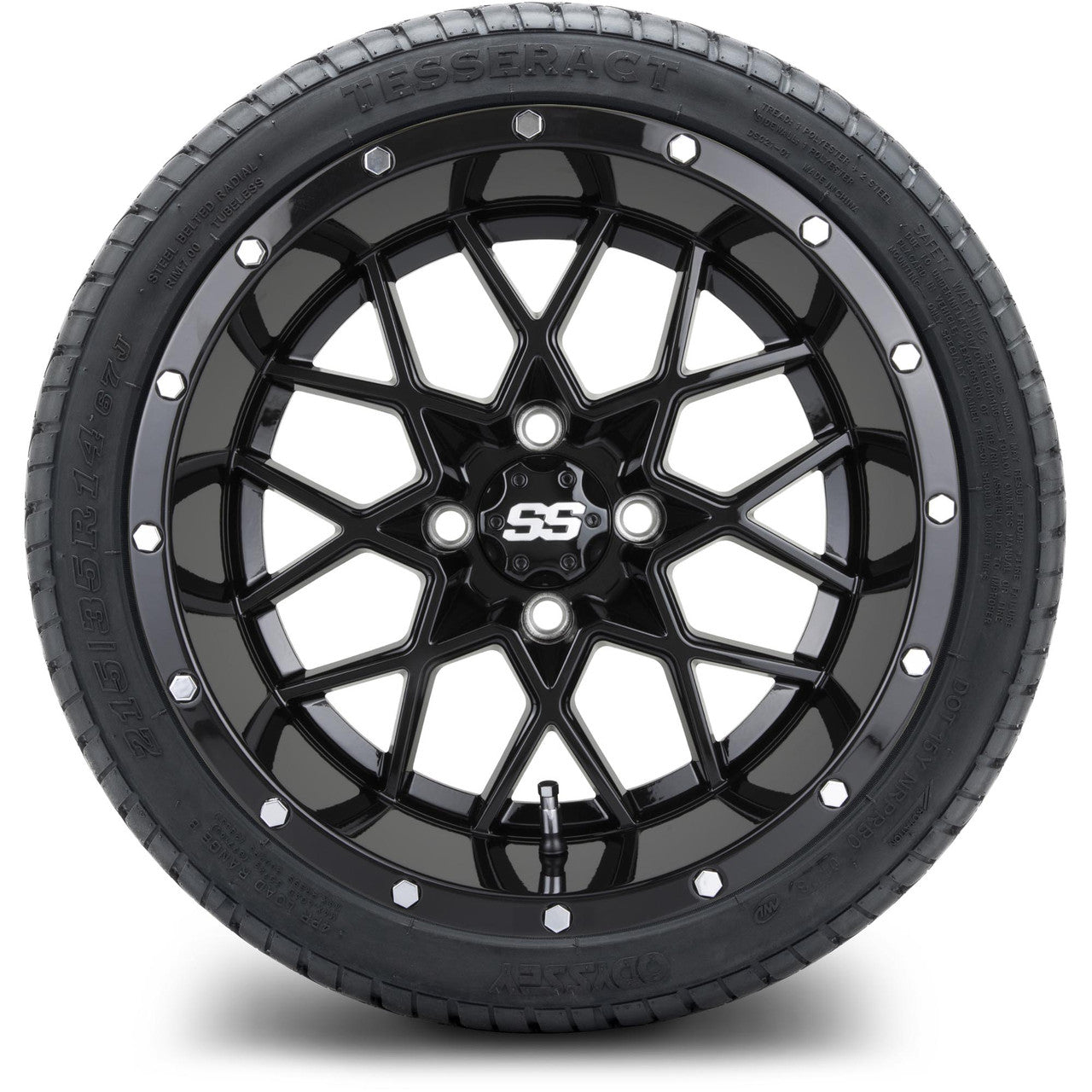 MODZ® 14" Vortex Glossy Black - LowPro Street Tire and Wheels Combo