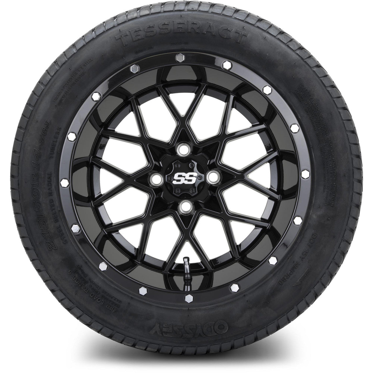 MODZ® 14" Vortex Glossy Black - Lifted Tires and Wheels Combo