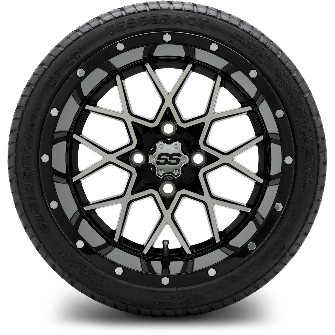 MODZ® 14" Vortex Machined Black - LowPro Street Tire and Wheels Combo