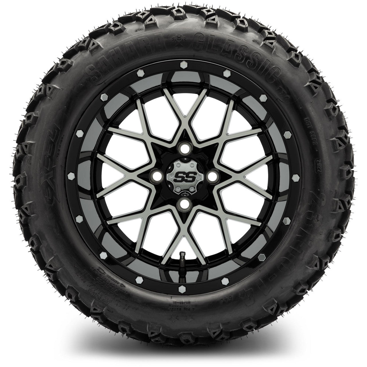 MODZ® 14" Vortex Machined Black - Lifted Tires and Wheels Combo
