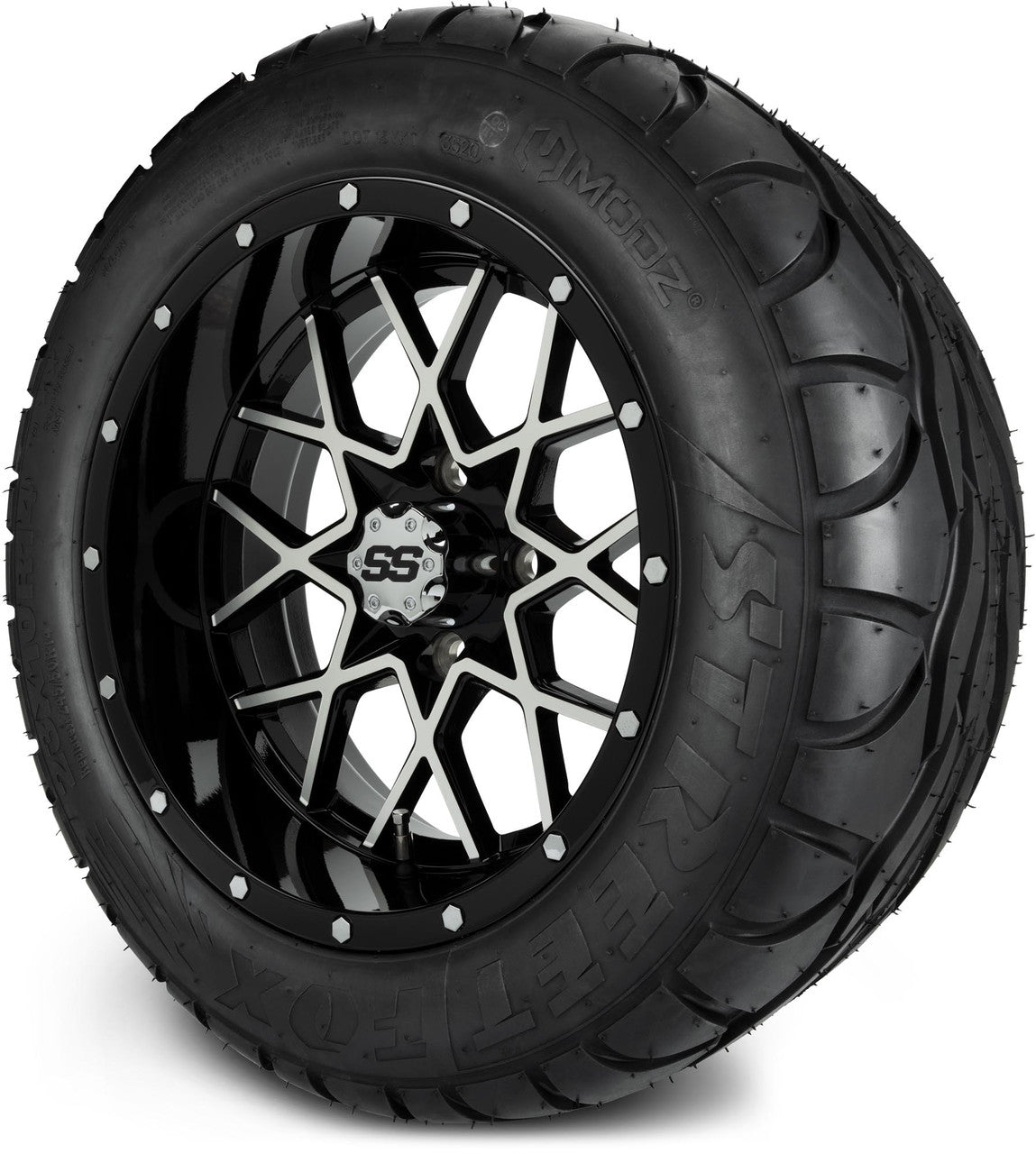 MODZ® 14" Vortex Machined Black - Lifted Tires and Wheels Combo