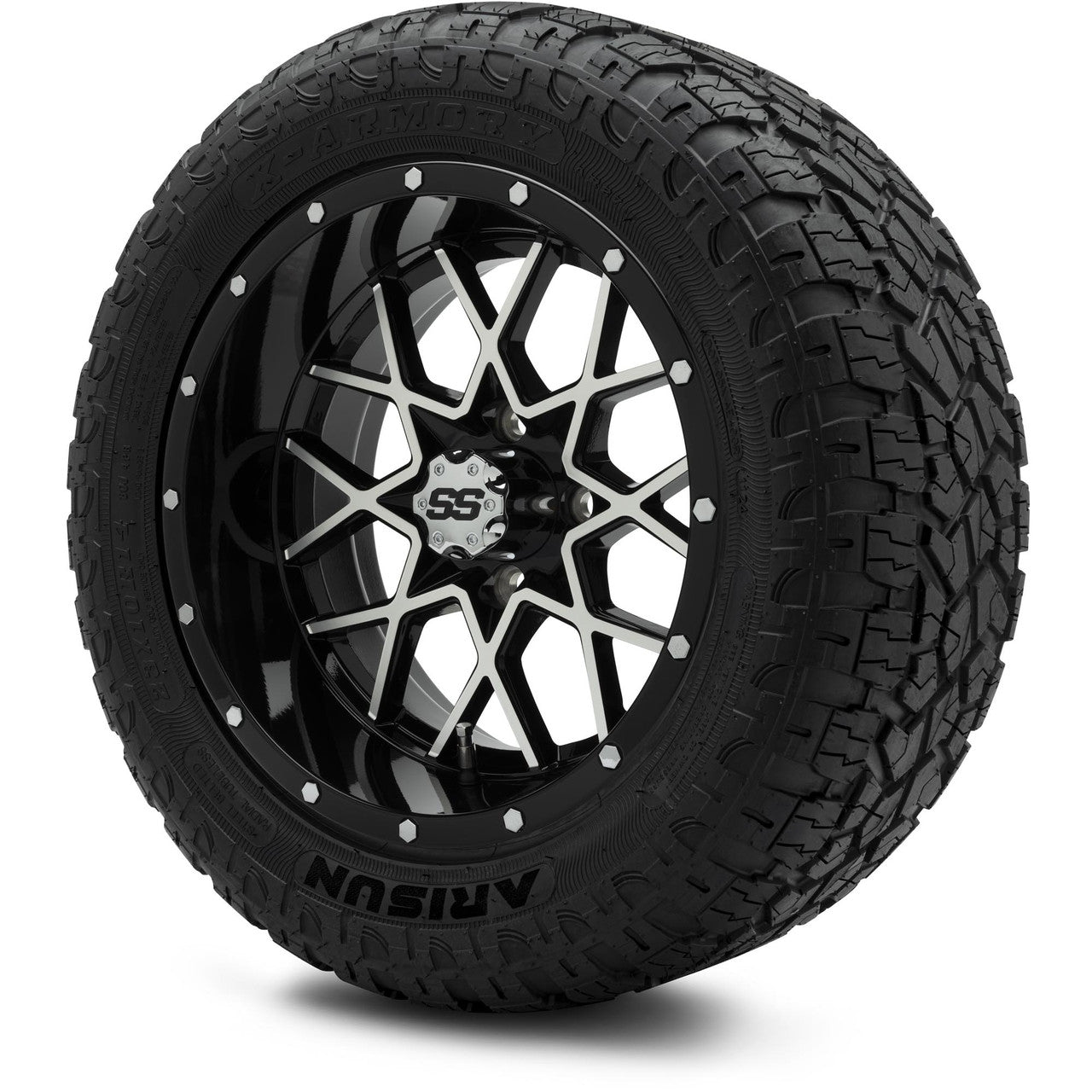 MODZ® 14" Vortex Machined Black - Lifted Tires and Wheels Combo