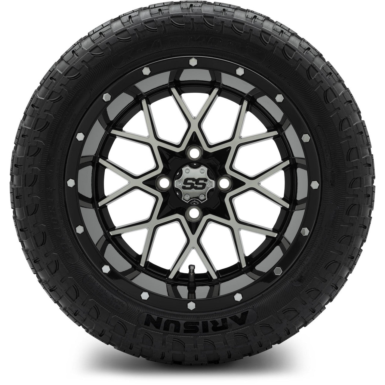 MODZ® 14" Vortex Machined Black - Lifted Tires and Wheels Combo