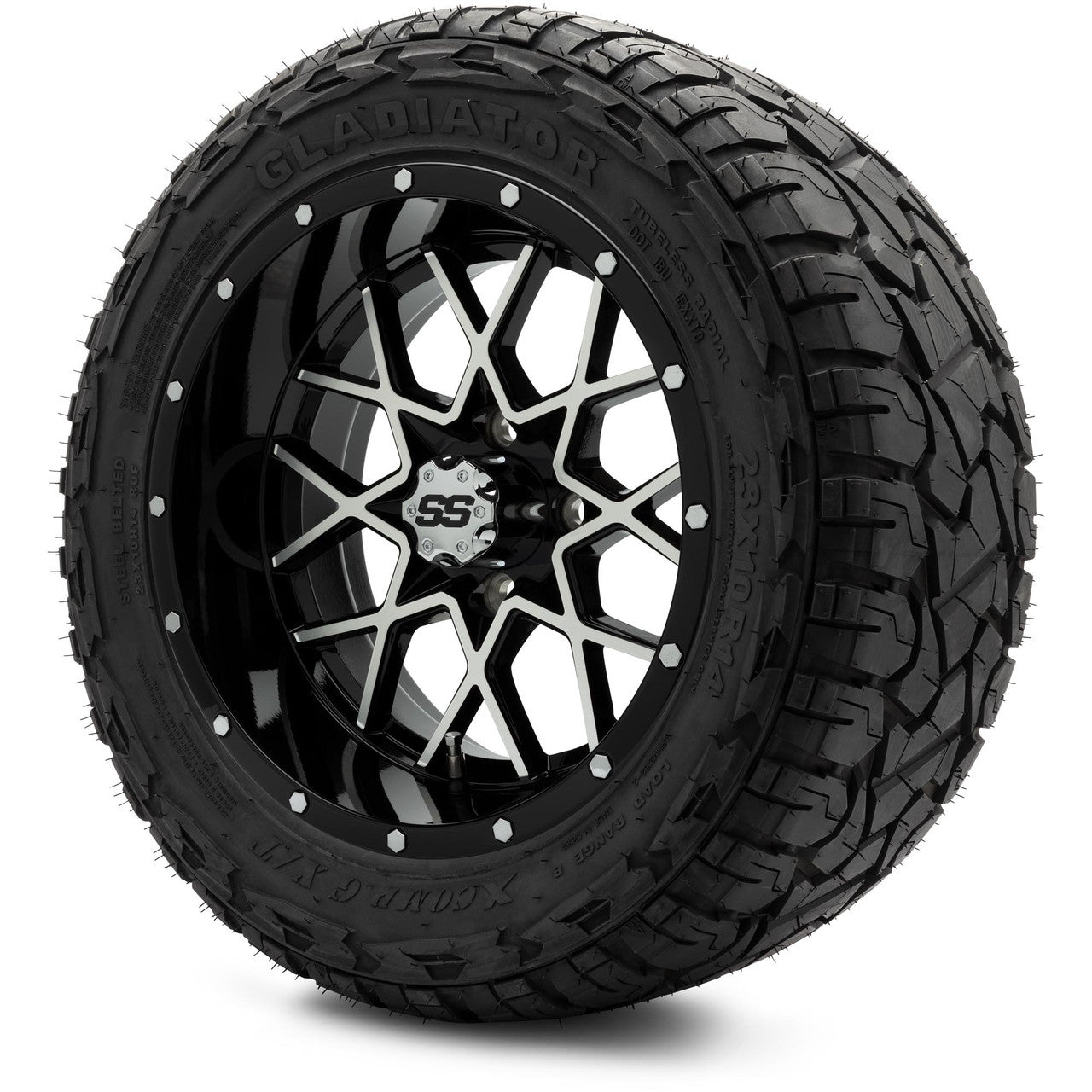 MODZ® 14" Vortex Machined Black - Lifted Tires and Wheels Combo
