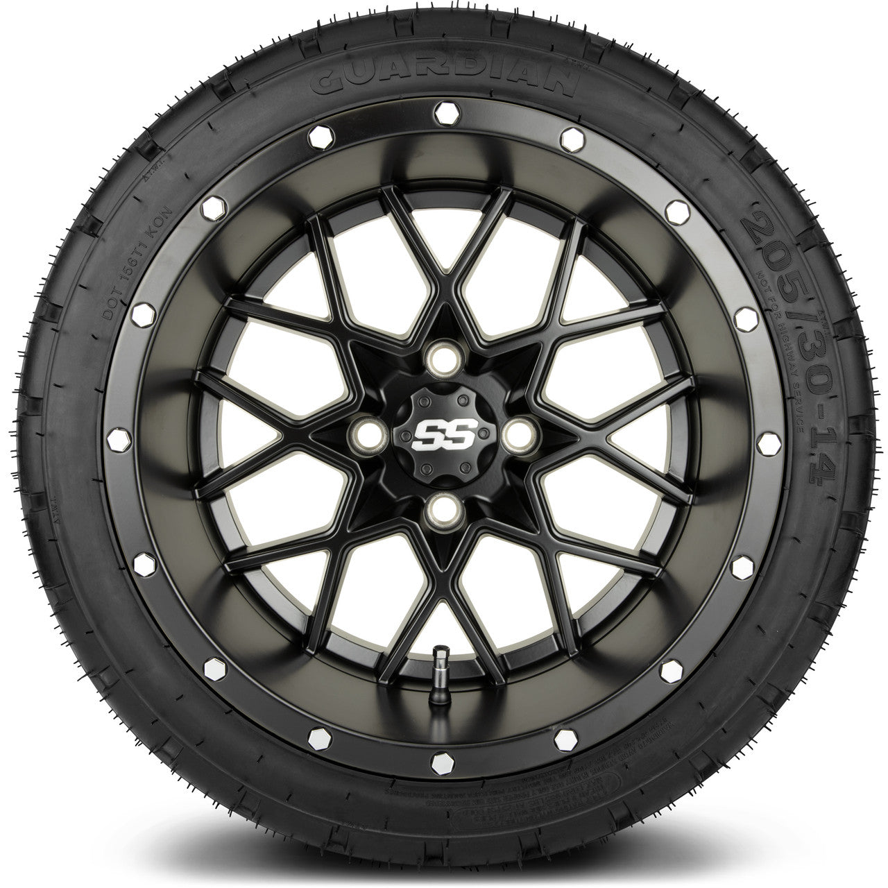 MODZ® 14" Vortex Matte Black - LowPro Street Tire and Wheels Combo