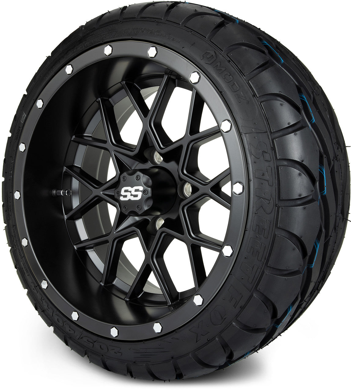 MODZ® 14" Vortex Matte Black - LowPro Street Tire and Wheels Combo