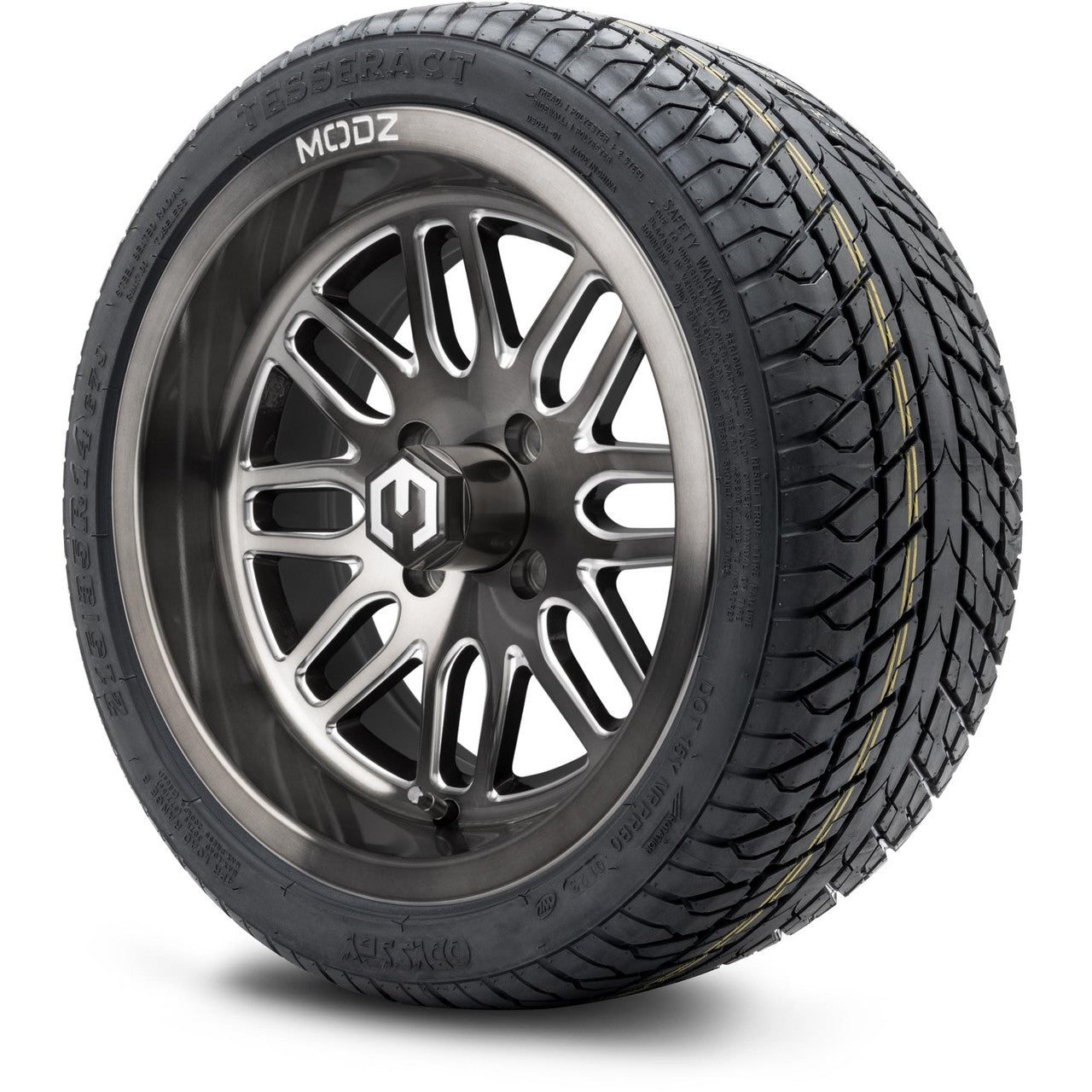 MODZ® 14" Mayhem Brushed Gunmetal with Ball Mill - LowPro Street Tire and Wheels Combo