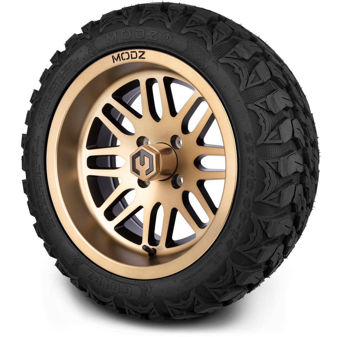 MODZ® 14" Mayhem Bronze - Lifted Tires and Wheels Combo