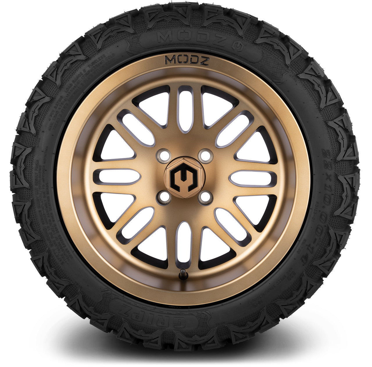 MODZ® 14" Mayhem Bronze - Lifted Tires and Wheels Combo