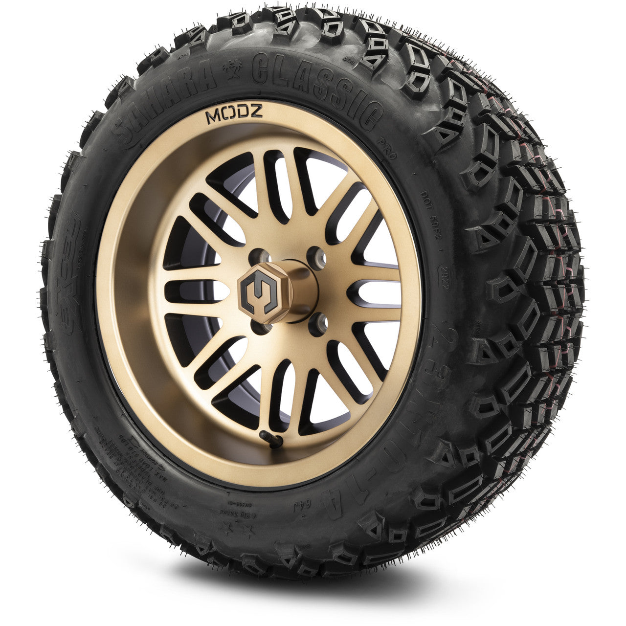 MODZ® 14" Mayhem Bronze - Lifted Tires and Wheels Combo