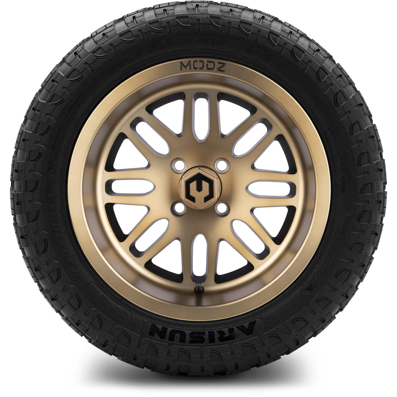 MODZ® 14" Mayhem Bronze - Lifted Tires and Wheels Combo